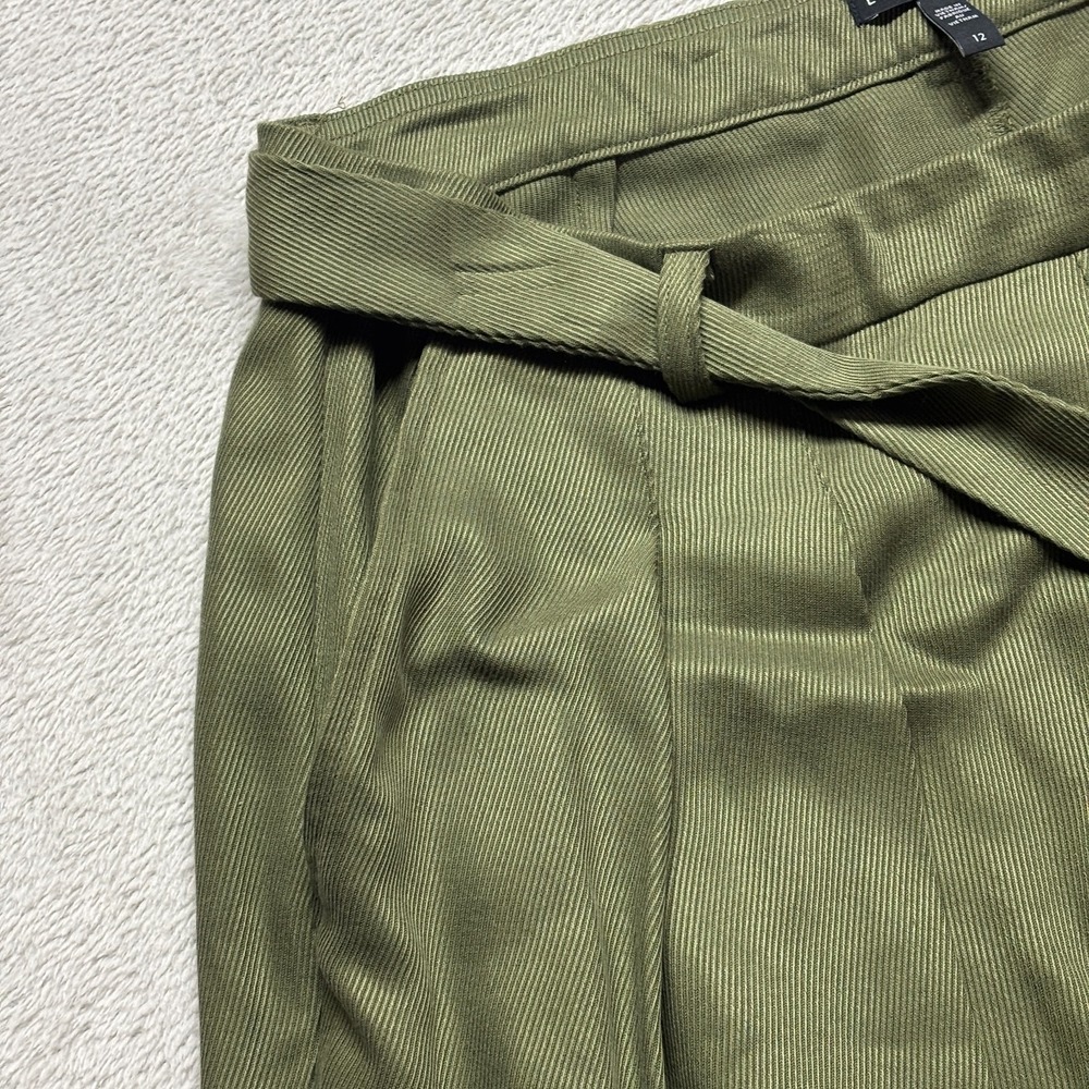 EILEEN FISHER Wide-Leg Pants Womens 12 Heavy Tencel Twill Olive Green $275 MSRP - Picture 5 of 12